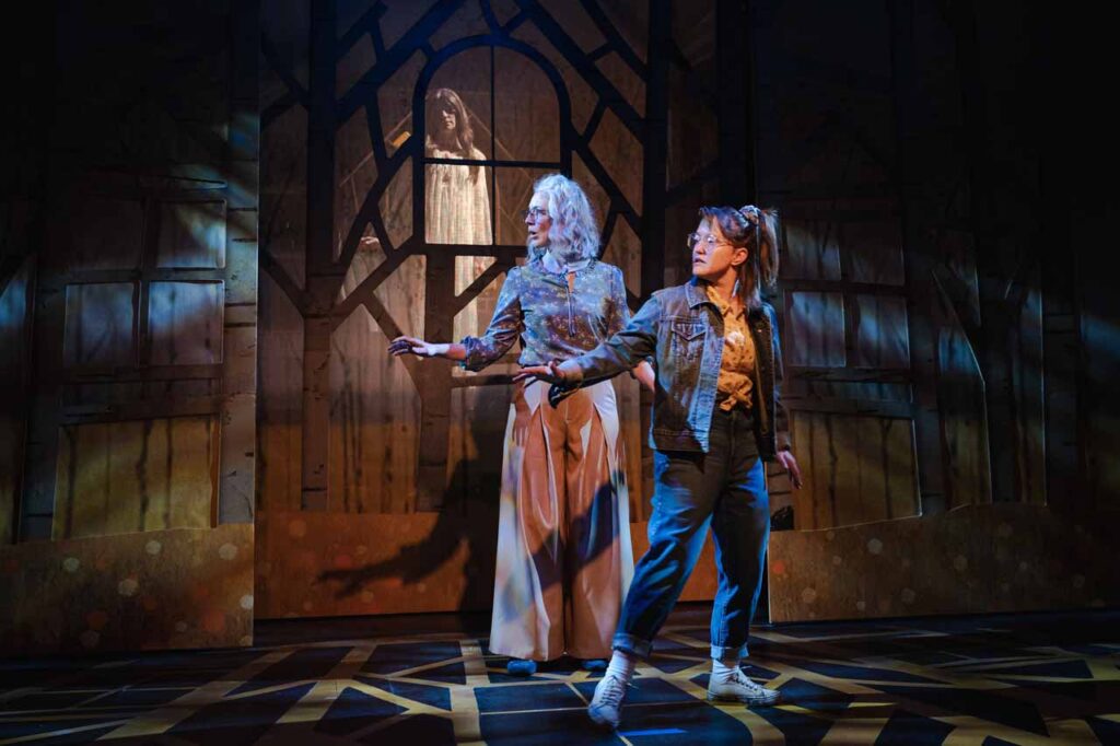 Rosebud Theatre’s The Green House with Kate Corrigan, Heather Pattengale, and Camille Pavlenko.