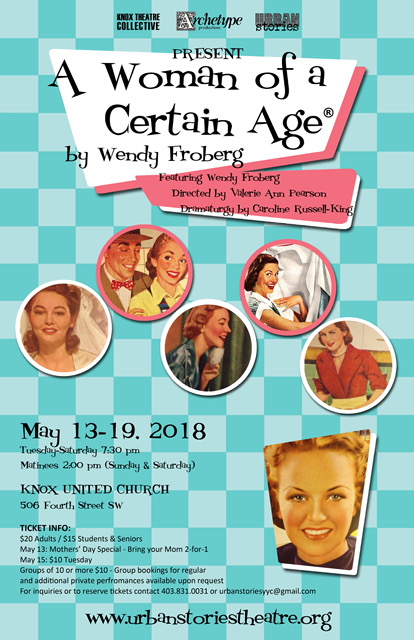 Poster for A Woman of a Certain Age by Playwright Wendy Froberg