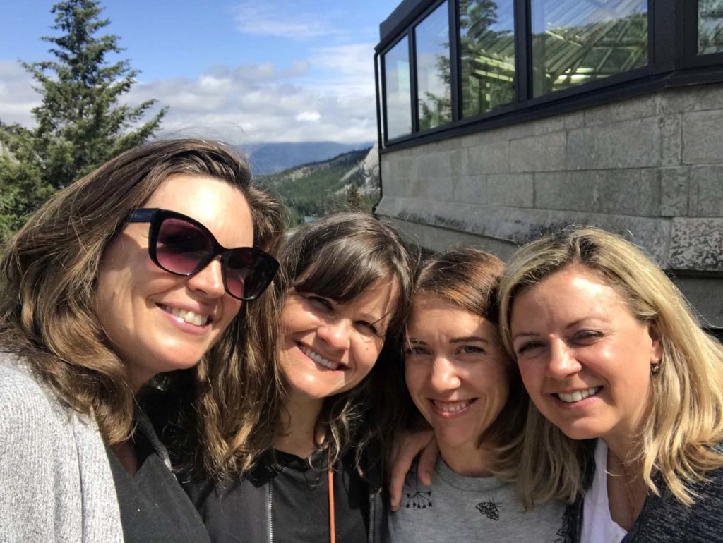 Meredith Taylor-Parry and her friends Tanis, Jenny, and Krista - Banff 2019