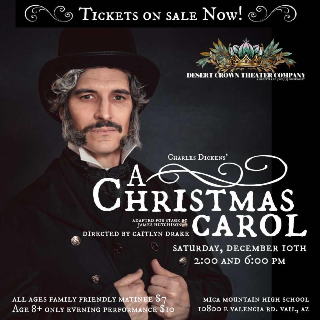 A Christmas Carol at Desert Crown Theatre Square Poster
