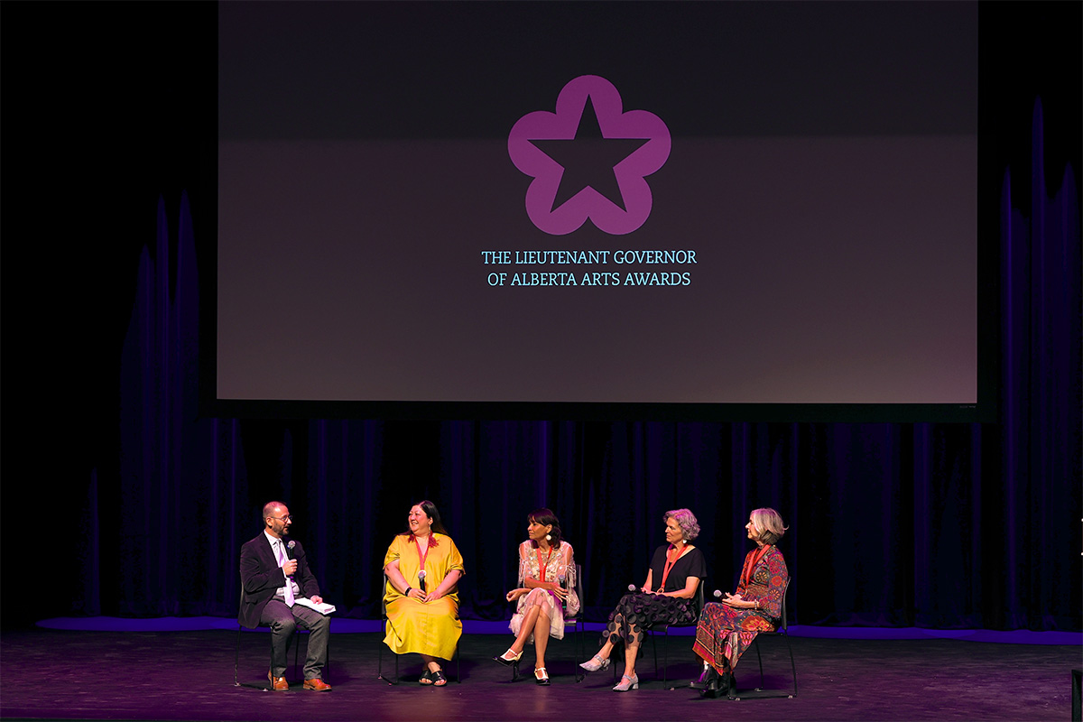 L to R: Clint Lawrence, Mieko Ouchi, Michelle Thrush, Amanda Forbis, Wendy Tilby, Photo Credit Randy Feere