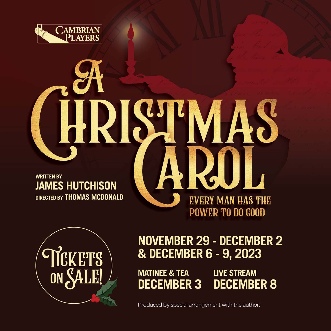 Poster for The Cambrian Players Production of A Christmas Carol