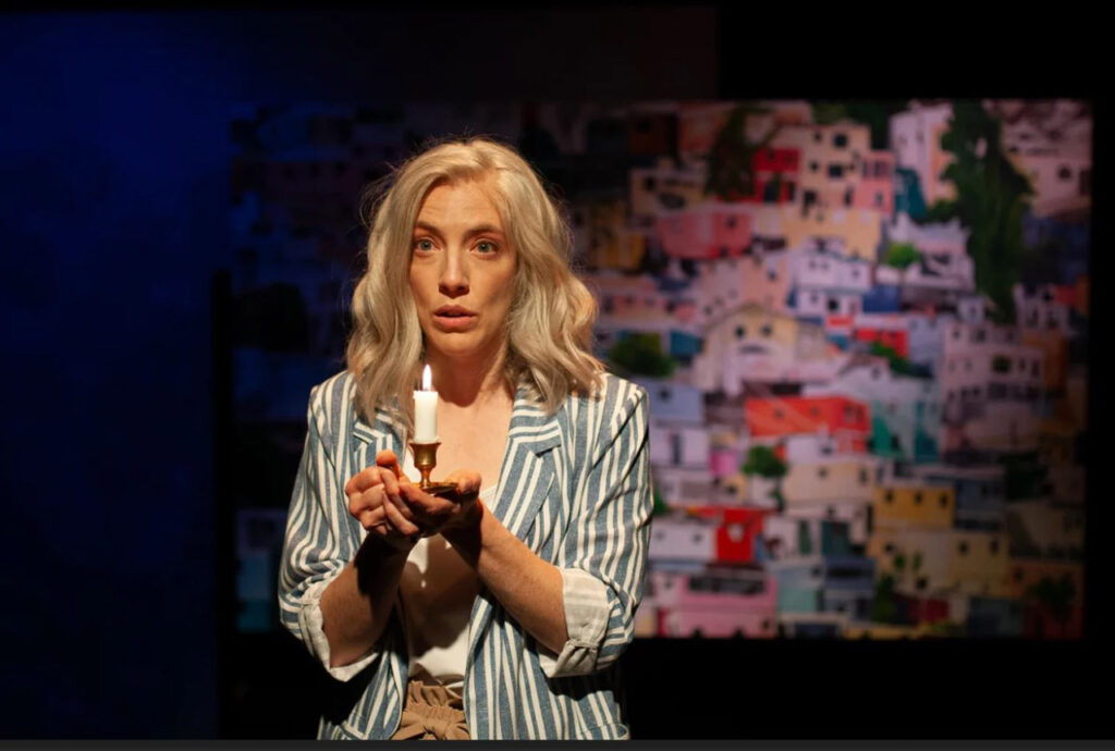 Heather Pattengale in the Rosebud Theatre production of The Fever by Wallace Shawn. Photo by Morris Ertman.