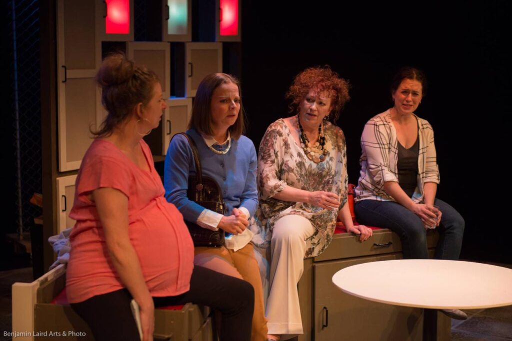 Kira Bradley, Anna Cummer, Kathryn Kerbes and Cheryl Hutton in The Lunchbox Theatre Production of Book Club. Photo Benjamin Laird.