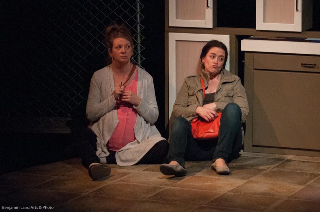 Cheryl Hutton and Kira Bradley in The Lunchbox Theatre Production of Book Club. Photo Benjamin Laird.