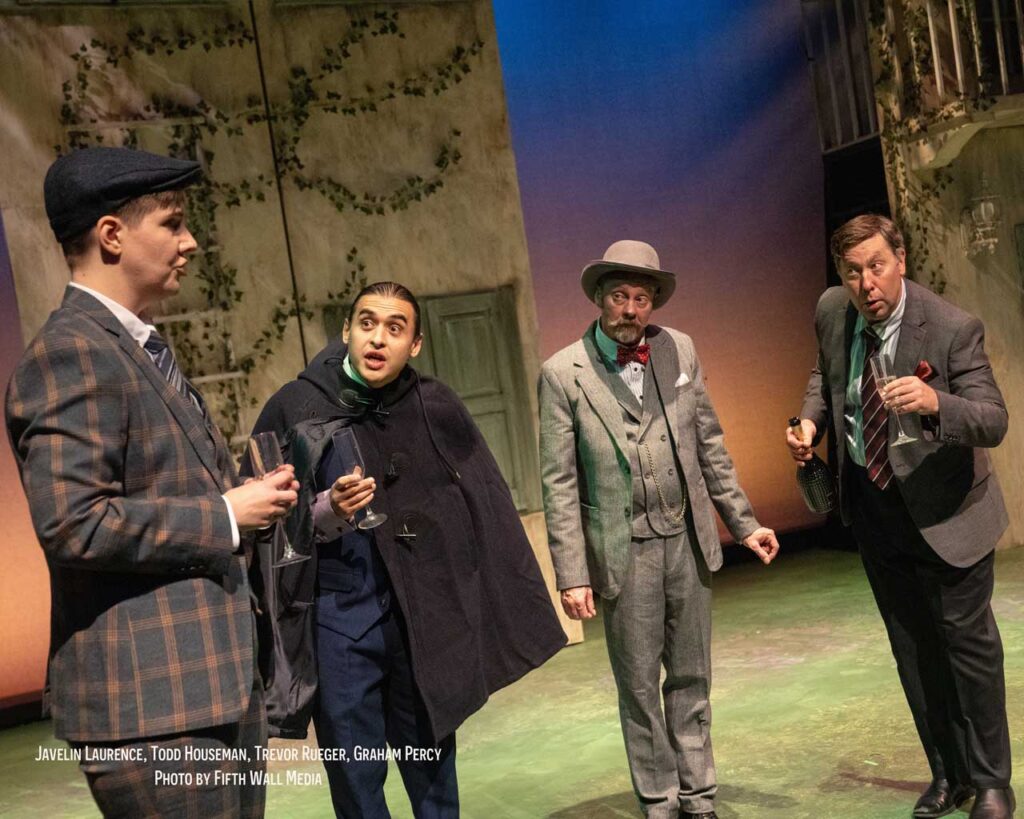 Javelin Laurence, Todd Houseman, Trevor Rueger, Graham Percy in Murder on the Links at Vertigo Theatre